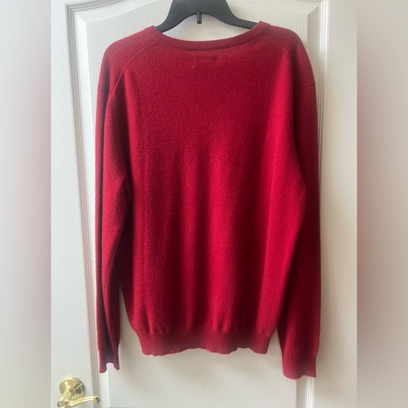 Club Room 100% Cashmere V-Neck Sweater in Rich Red, Large New! - Picture 2 of 3